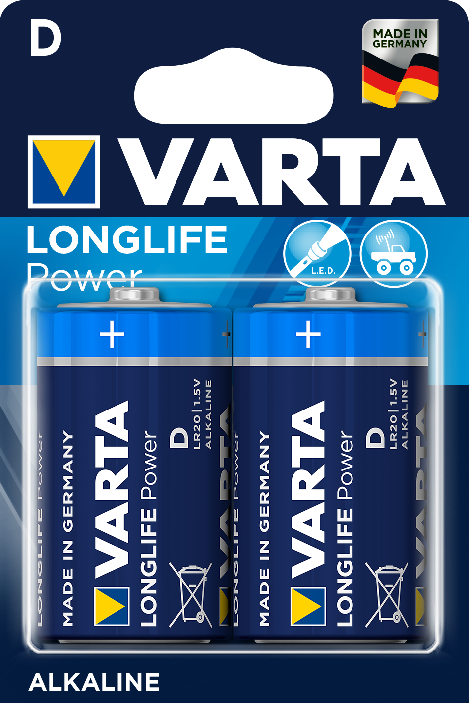 Varta Longlife Power Batterie 4920 / LR20  2er-Blister