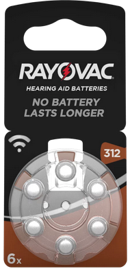 Rayovac Hörgeräte-Batterie 312AC im 6er-Blister