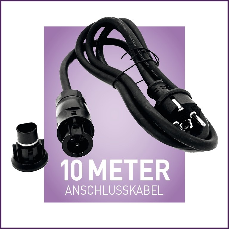 Bild Betteri auf Schuko 10 m passend z.B. für Hoymiles (HM-Serie) DEYE, NEP etc. Schukokabel 10m incl. AK5S-2 (IP65)Anschlusskabel BETTTERI10M