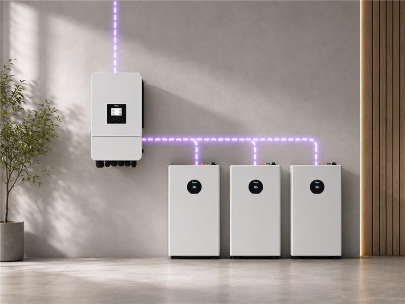 Niedervolt PV-Set bestehend aus: Deye SUN-8kW 3Phasen Hybrid-Wechselrichter, 3x Deye SE-F5C Pro