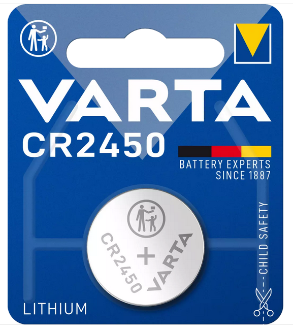 Varta Lithium Knopfzelle CR2450 - Langfristige Leistung im Einzelblister