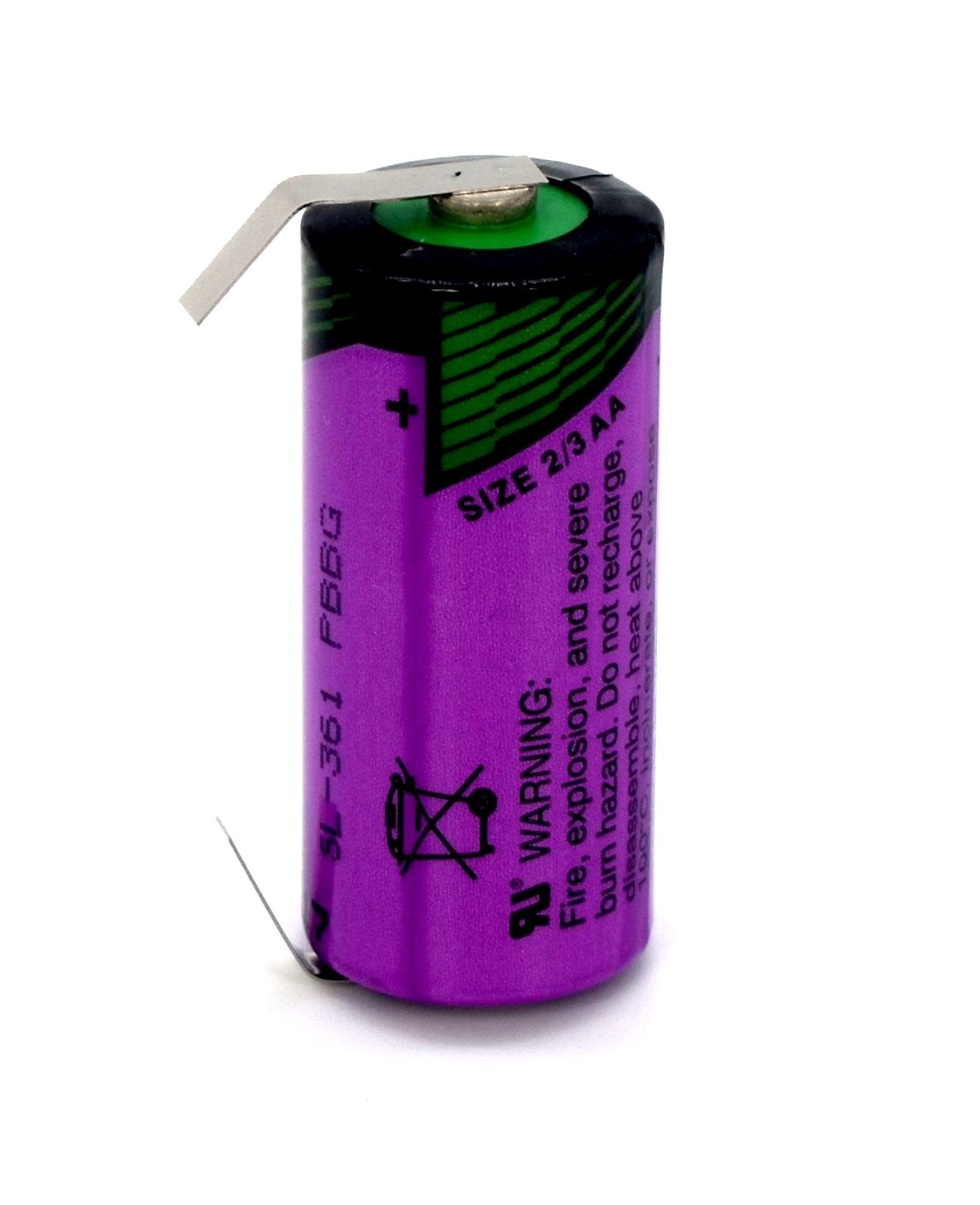 Tadiran SL-361T Lithium Batterie 2/3 AA mit 3,6 V und 1,6 Ah, mit Lötfahnen Tadiran SL-361T Lithium Batterie 2/3 AA mit 3,6 V und 1,6 Ah, mit Lötfahnen