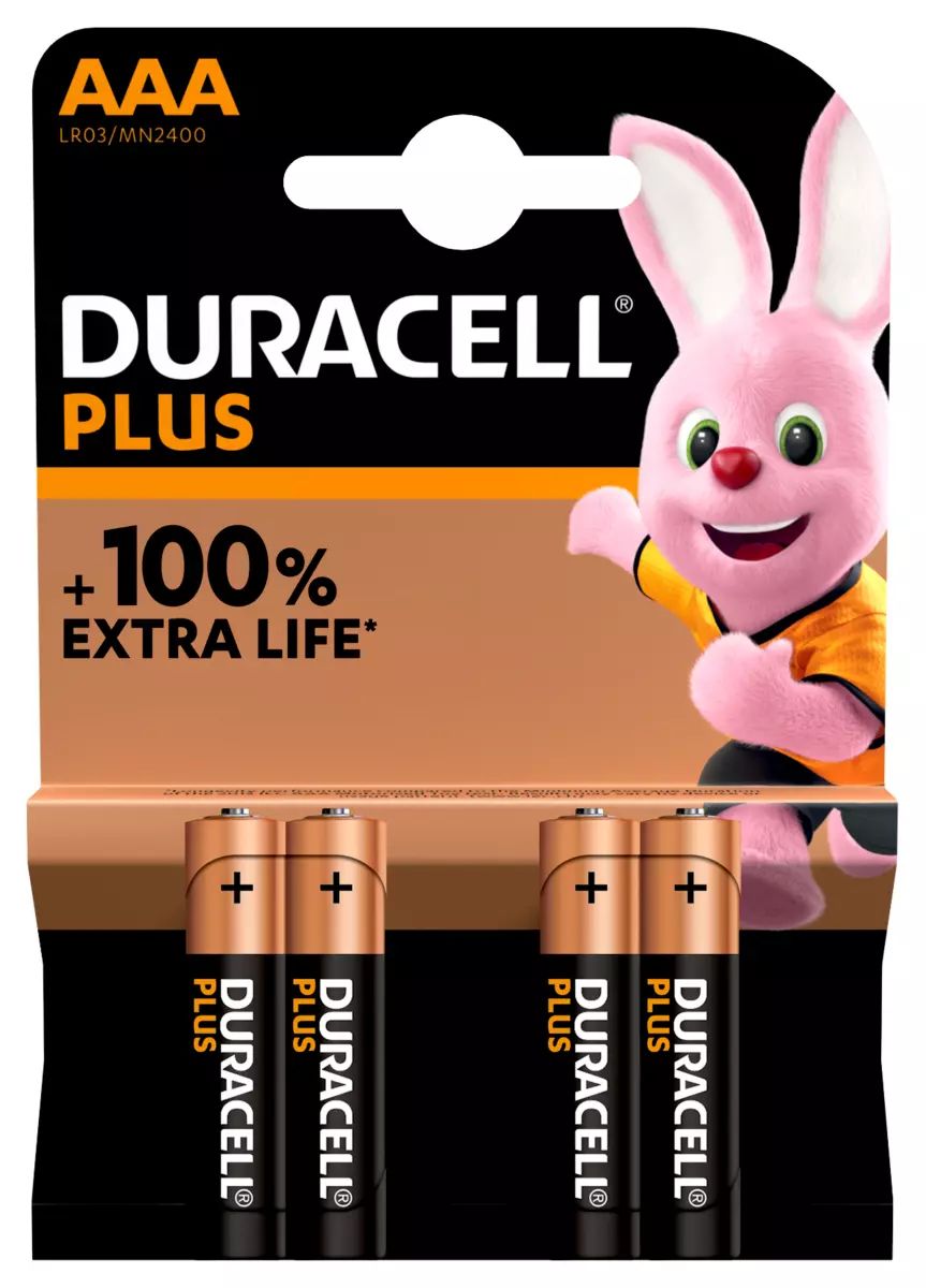 Duracell Plus Alkaline Batterie MN2400 - Langanhaltende Energie im 4er-Blister