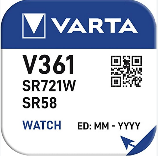 Varta Uhrenbatterie 361 / SR58W (high Drain)