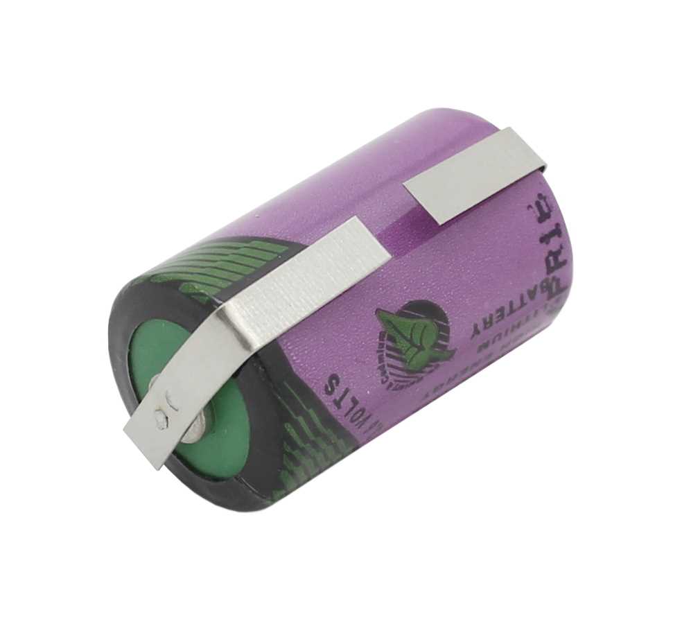 Tadiran SL-750T Lithium Batterie 1/2 AA mit 3,6 V und 1,0 Ah, mit Lötfahnen