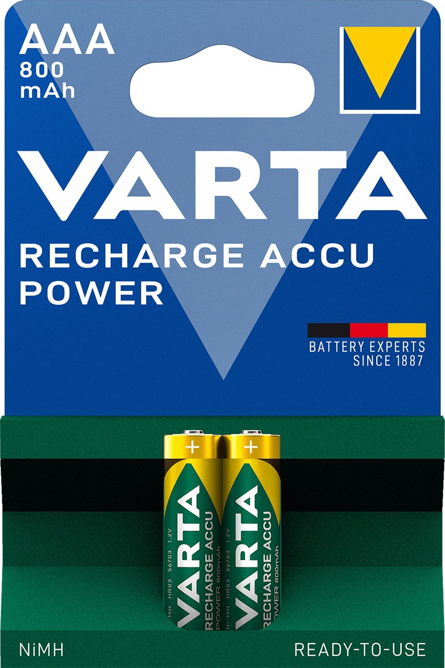 Varta NiMH-Longlife Akku 56703 2er-Blister - Wiederaufladbare Energie für Ihre Geräte