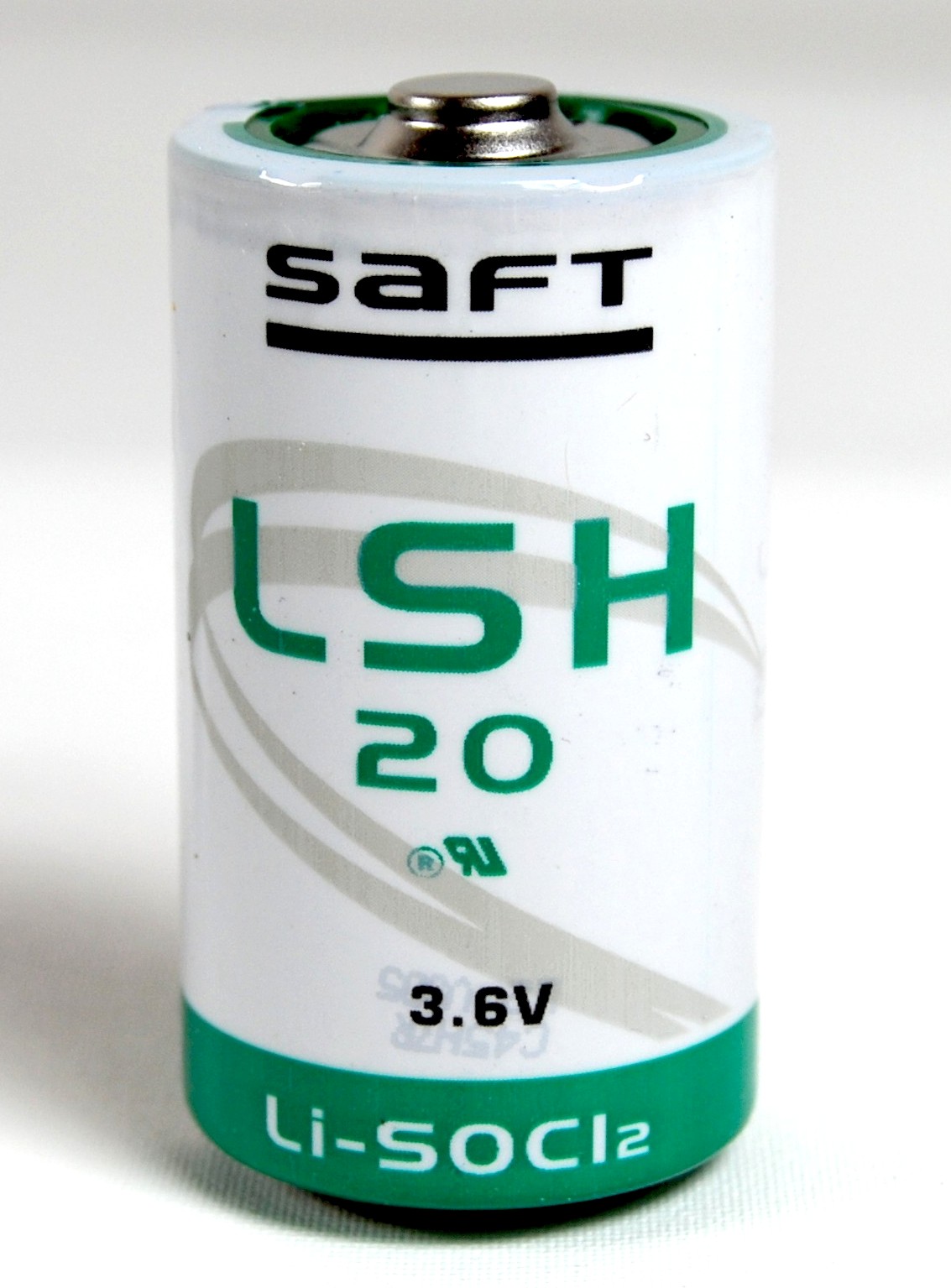 Saft Lithium Rundzelle LSH20 mit 3,6 V und 13,0 Ah Saft Lithium Rundzelle LSH20 mit 3,6 V und 13,0 Ah