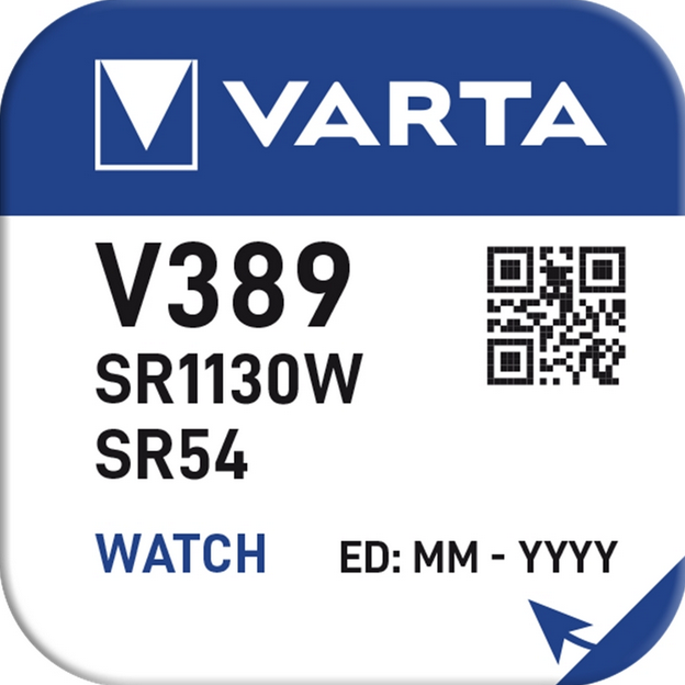 Varta Uhrenbatterie 389 / SR54W (High Drain)