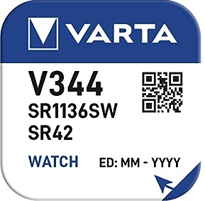 Bild Varta Silberoxid Uhrenbatterie V344 / SR1136SW 1,55 V
