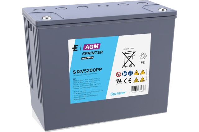 Exide Sprinter S12V5200PP Bleiakku mit 12 V und 140 Ah