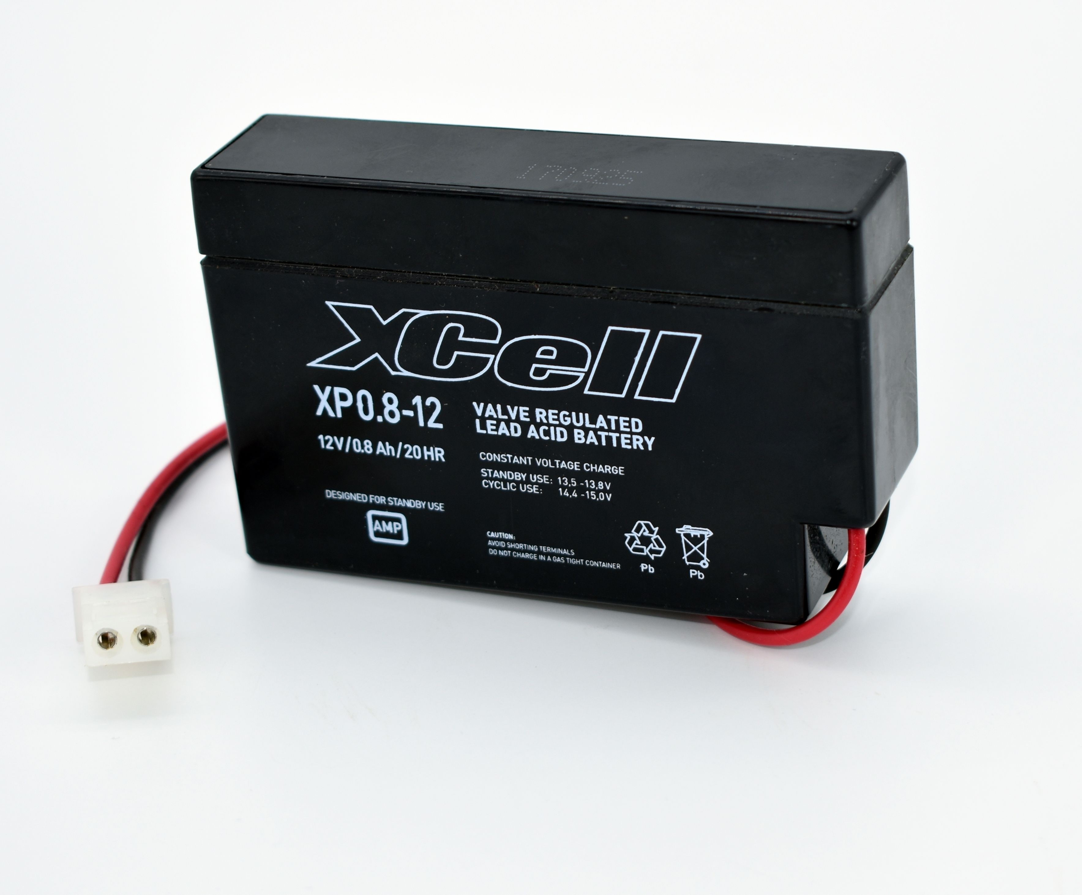 Bild XCELL XP0.812 Bleiakku mit AMP Stecker – 12V und 0,8Ah