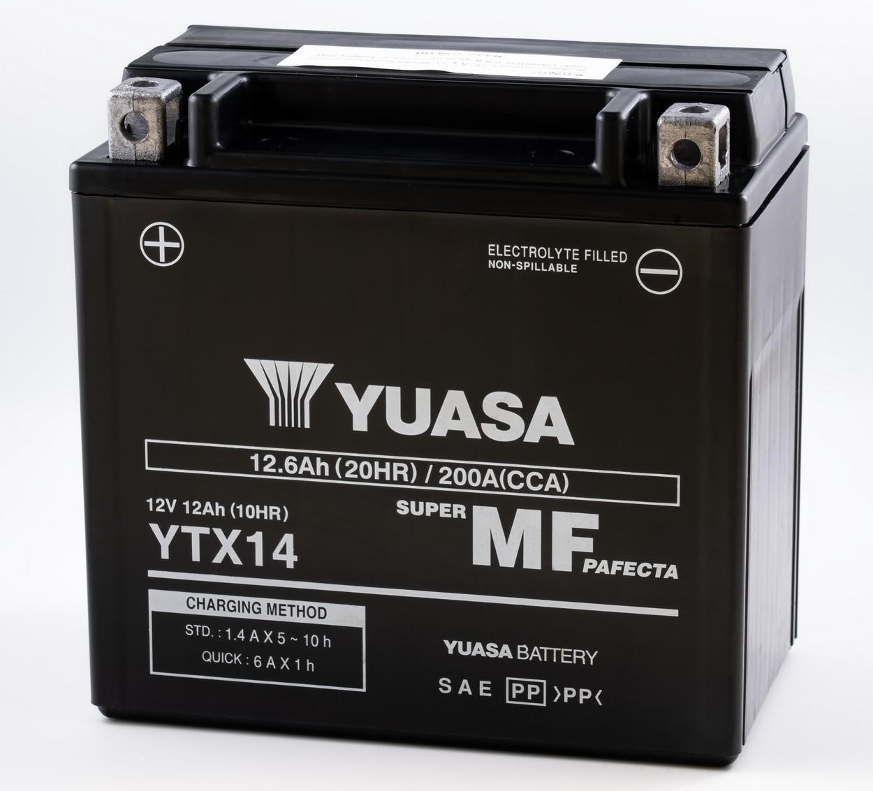 Yuasa Motorrad Batterie YTX14     12V/12,6Ah