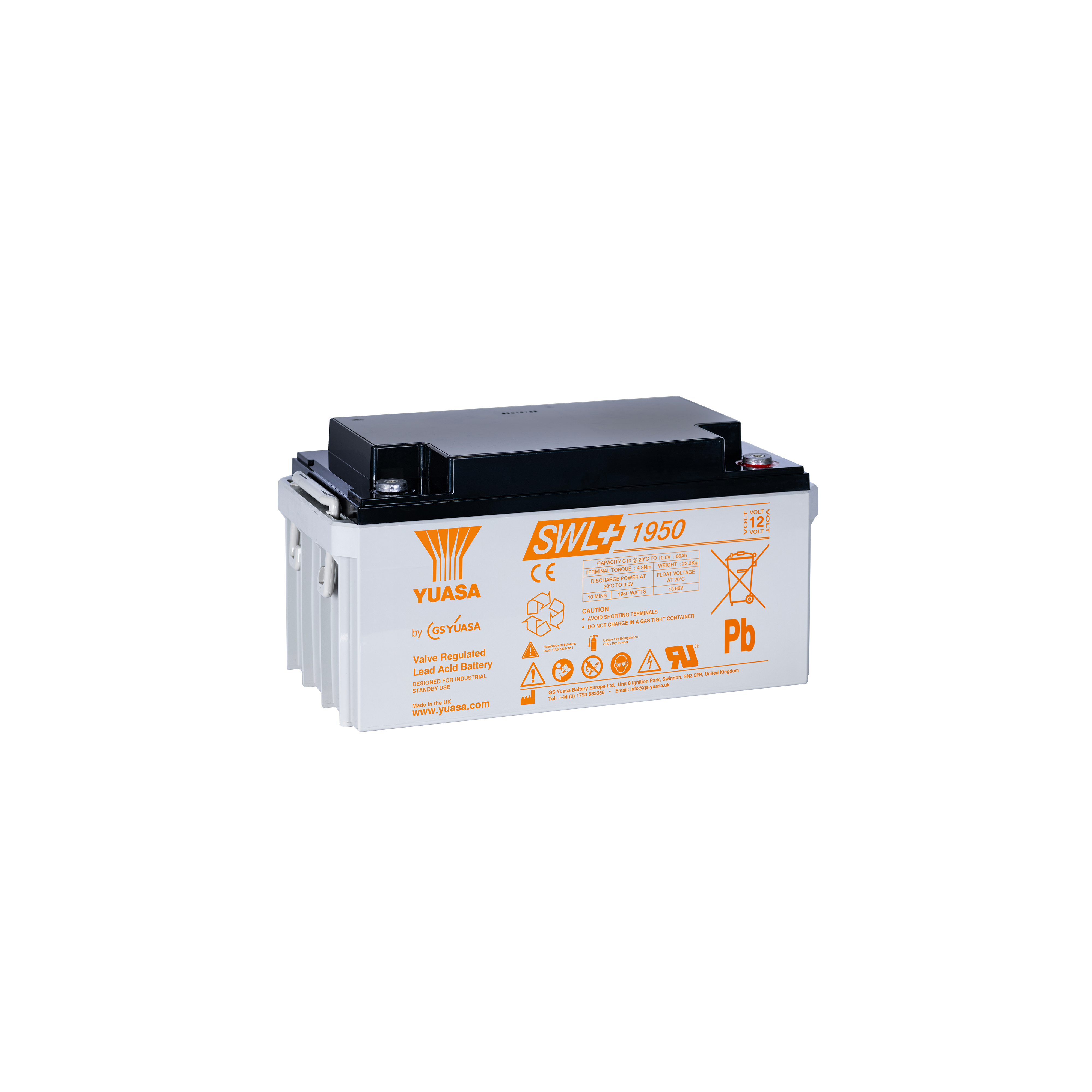 Yuasa SWL+1950 Industrielle VRLA-Batterie – 12V / 74Ah (High Rate Plus)