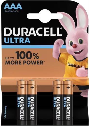 Duracell Ultra Power Alkaline Batterie MX2400 - Maximale Leistung im 4er-Blister