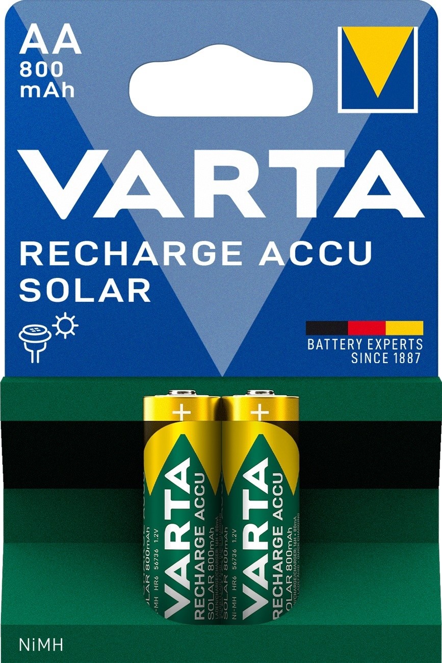 Bild VARTA Solar Ready2Use AA 2er-Blister NIMH 1,2V 800mAh Akku Mignon AA