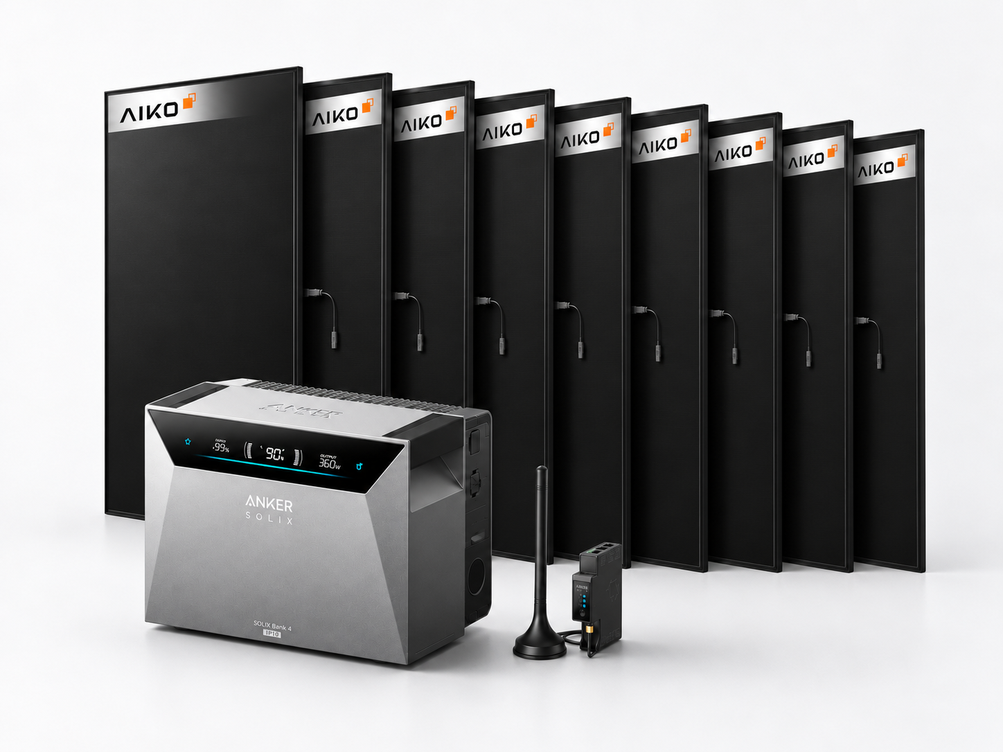 Anker SOLIX Solarbank 4 Set + 8 x AIKO 480 W Solarmodule + Smart Meter 3,84 kWp