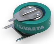 Bild VARTA NiMH Knopfzelle V40H 1,2V 40mAh mit Lötpins, stehend