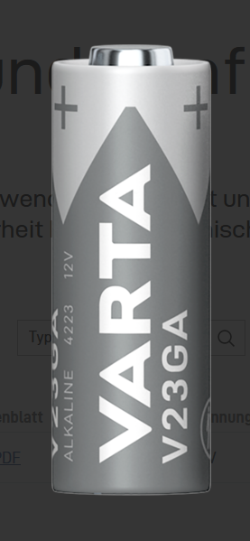 Varta Alkaline Spezialbatterie V23GA 12 V Varta Alkaline Spezialbatterie V23GA 12 V