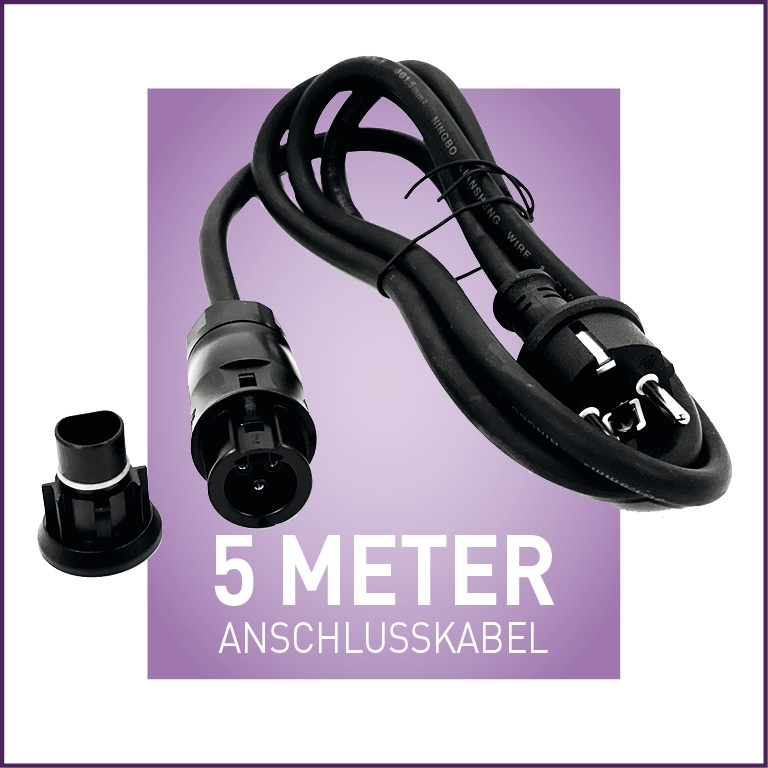 Betteri auf Schuko 5 m passend z.B. für Hoymiles (HM-Serie) DEYE, NEP etc. Schukokabel 5m incl. AK5S-2 (IP65)Anschlusskabel BETTTERI5M