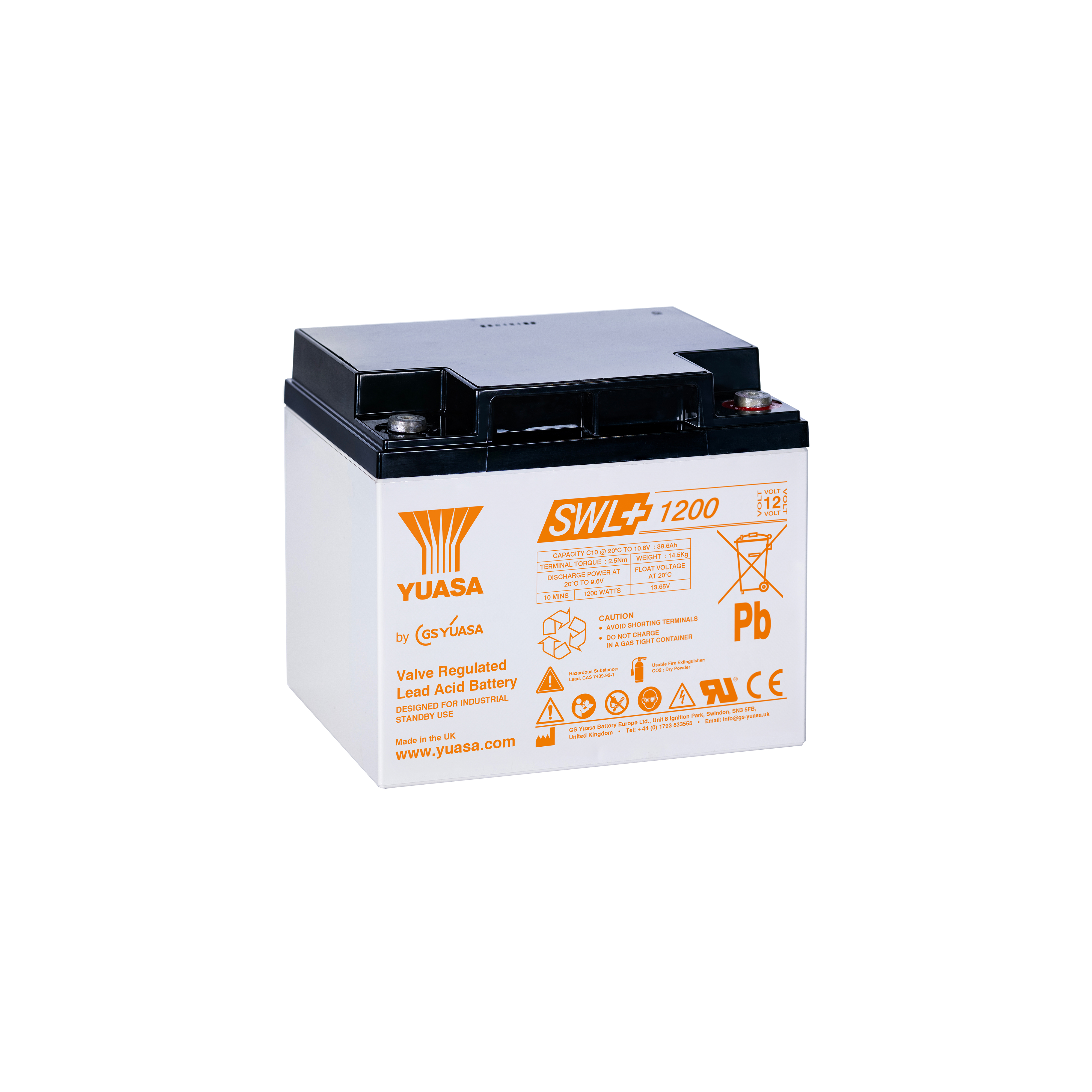 Yuasa SWL+1200 Industrielle VRLA-Batterie – 12V / 40,6Ah (High Performance)