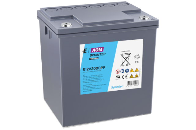 Exide Sprinter S12V2000PPV0 Bleiakku mit 12 V und 56,4 Ah