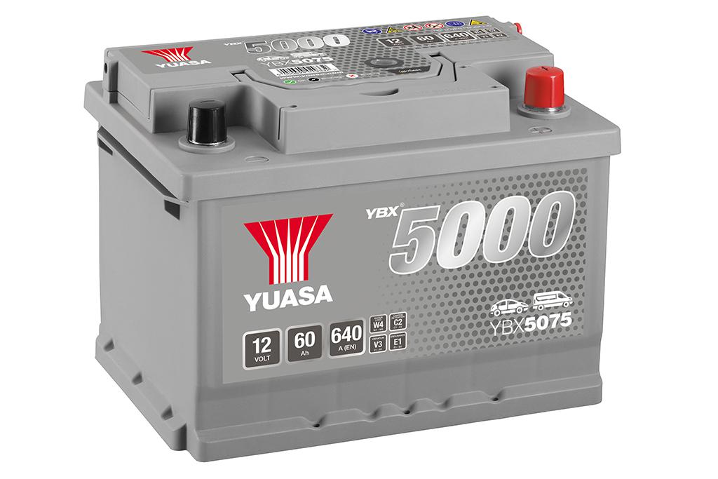 Yuasa Auto Batterie  YBX5075  (DIN )  12V/60Ah C20