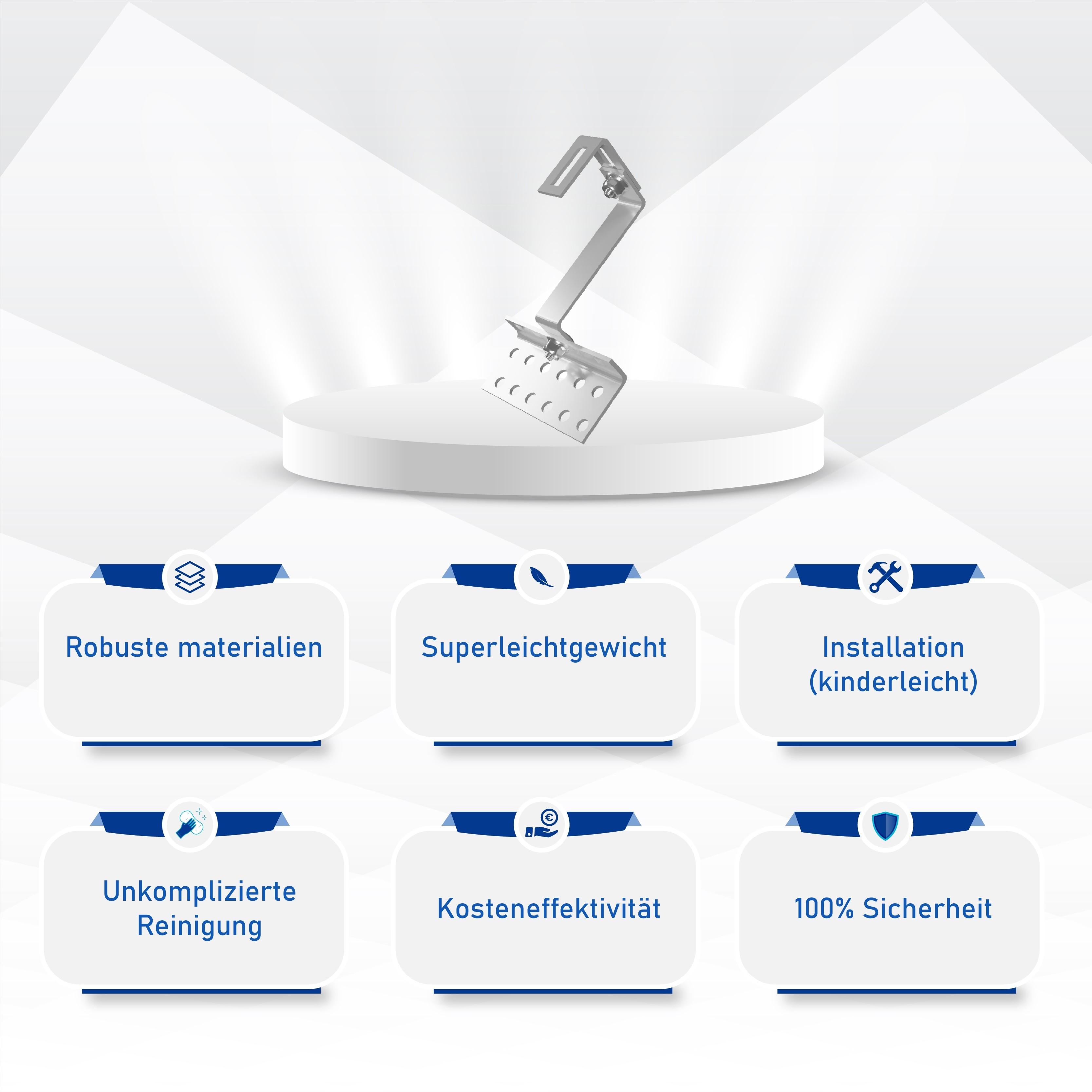 Montagepaket Ziegeldach für 2 Module – SOLSH-MTG-ZD