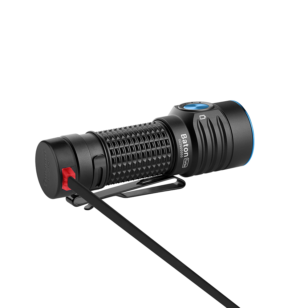 OLight Baton Turbo Professionelle LED Taschenlampe (Schwarz)