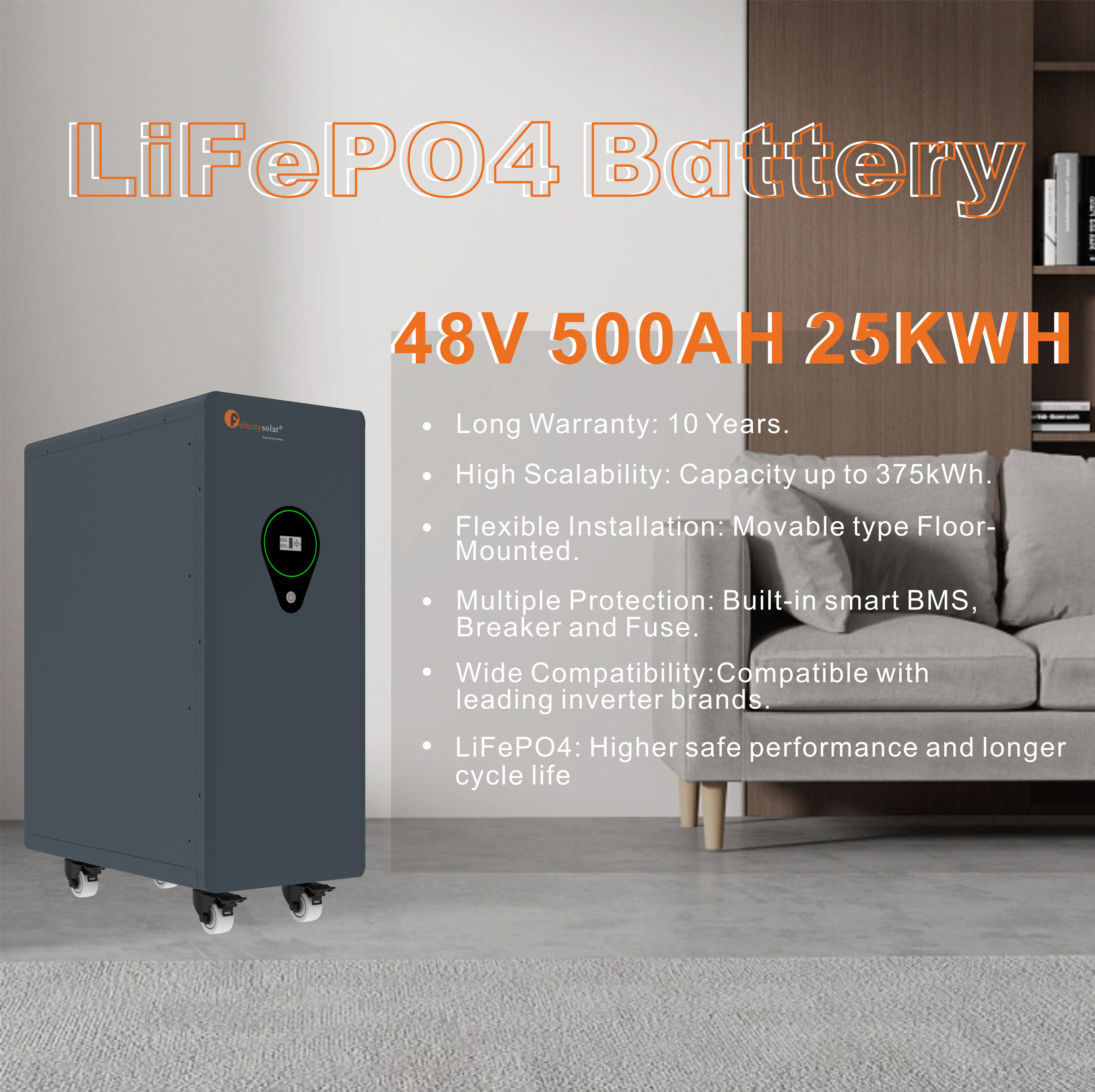 Felicity FLA48500 Niedervolt Batteriespeicher 25 kWh Felicity FLA48500 Niedervolt Batteriespeicher 25 kWh