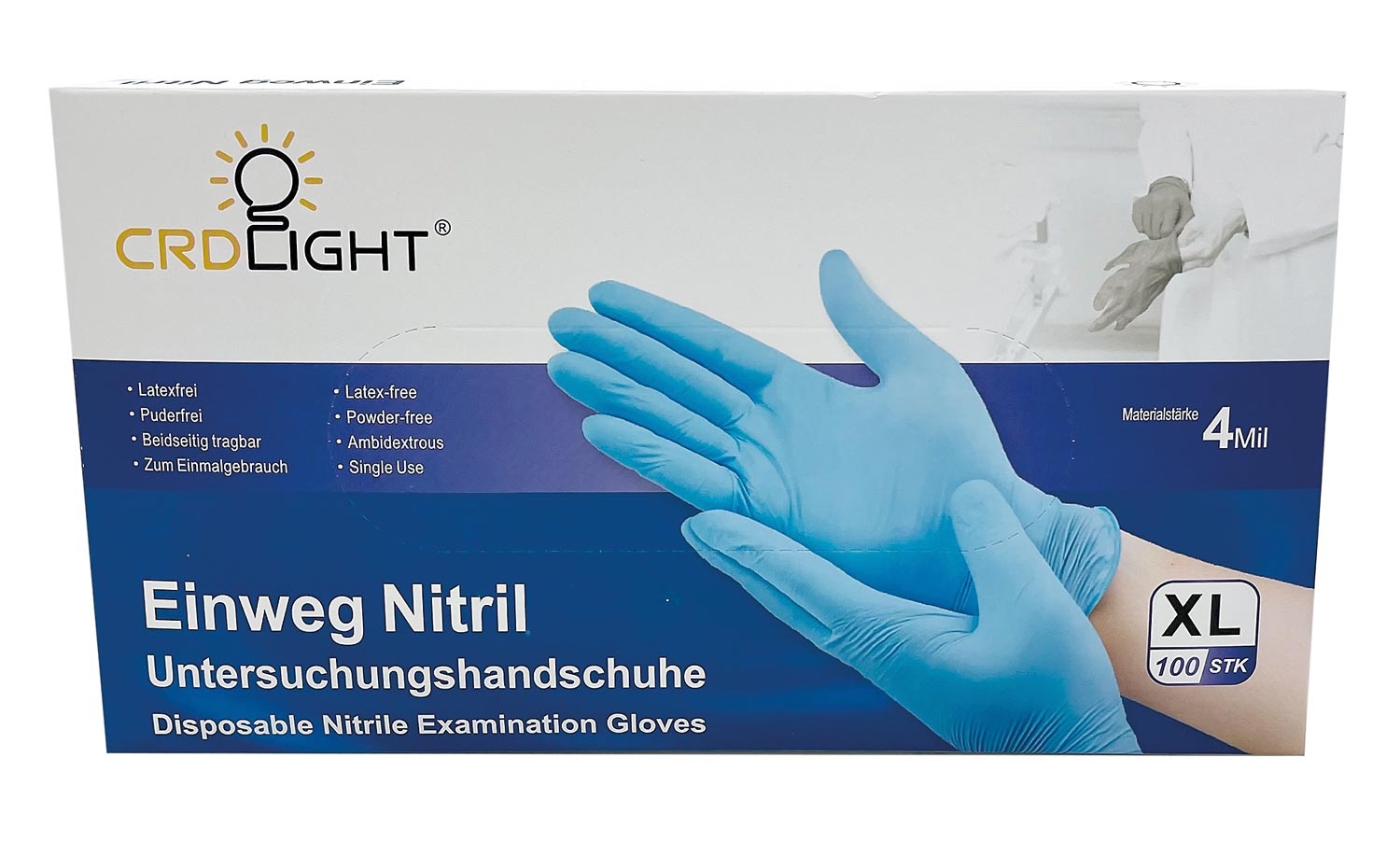 CRD Nitril Handschuhe Größe L EN455/EN374/LFGB Food/FDA