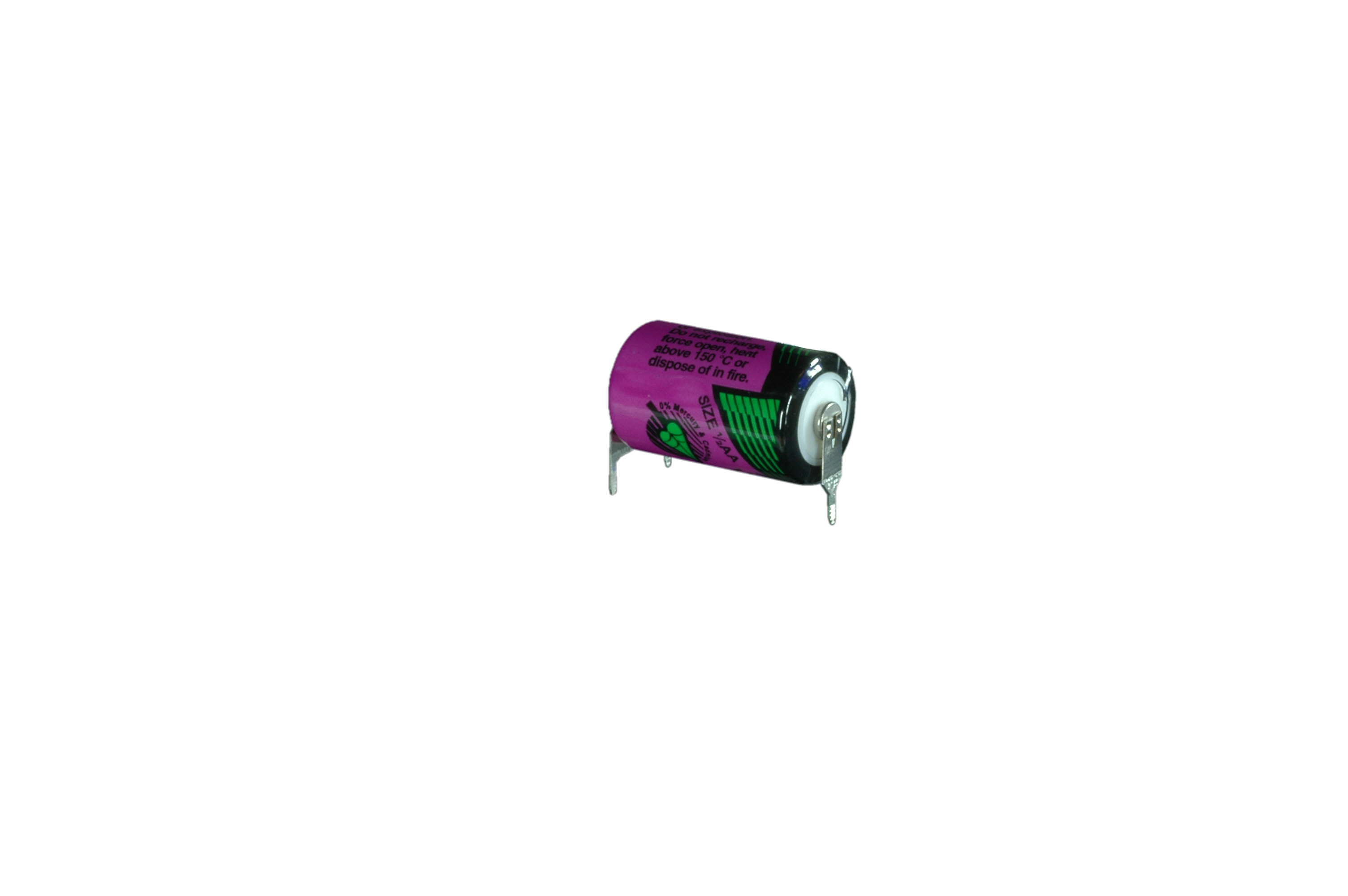 Bild Tadiran SL-550PT Hochtemperatur Lithium Batterie 1/2 AA mit 3,6 V und 0,8 Ah, mit axialen Pins