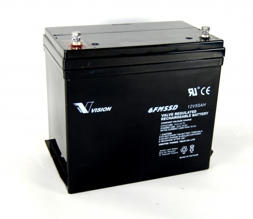 Bild VISION Bleiakku 6FM55DX mit 12V und 55Ah