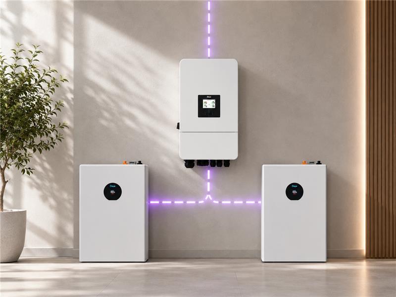 Niedervolt PV-Set bestehend aus: Deye SUN-8kW 3Phasen Hybrid-Wechselrichter, 2x Deye SE-F5C Pro