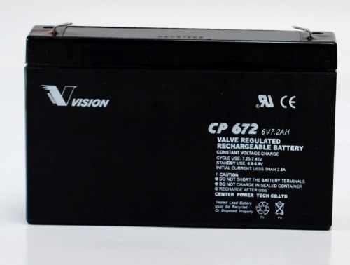 Bild Vision Bleiakku CP672 mit 6V und 7,2Ah