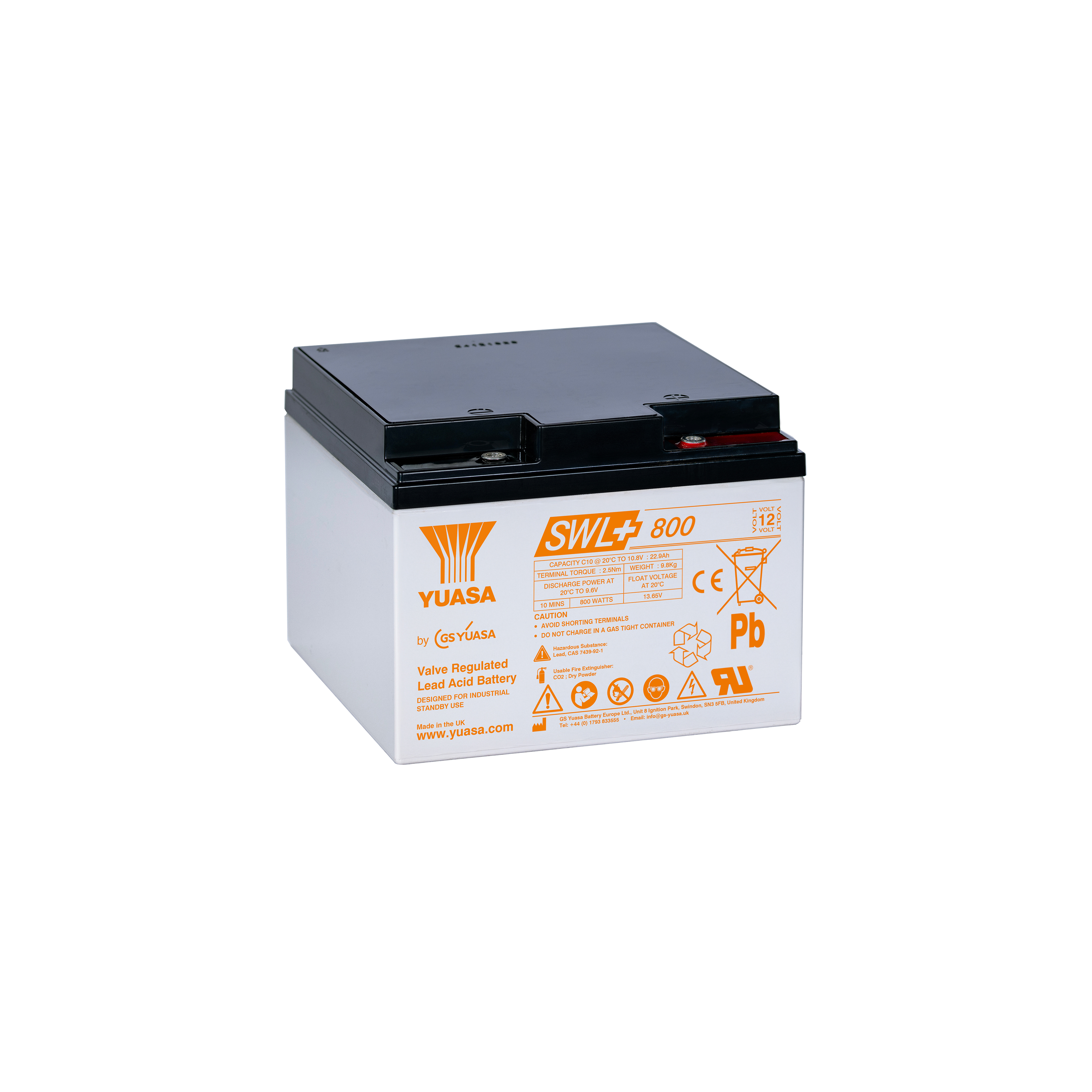 Yuasa SWL+800 Industrielle VRLA-Batterie – 12V / 25Ah (High Performance)
