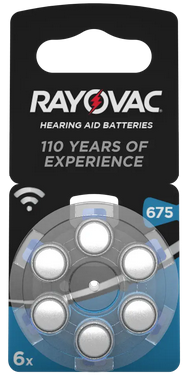 Rayovac Hörgeräte-Batterie 675AC im 6er-Blister