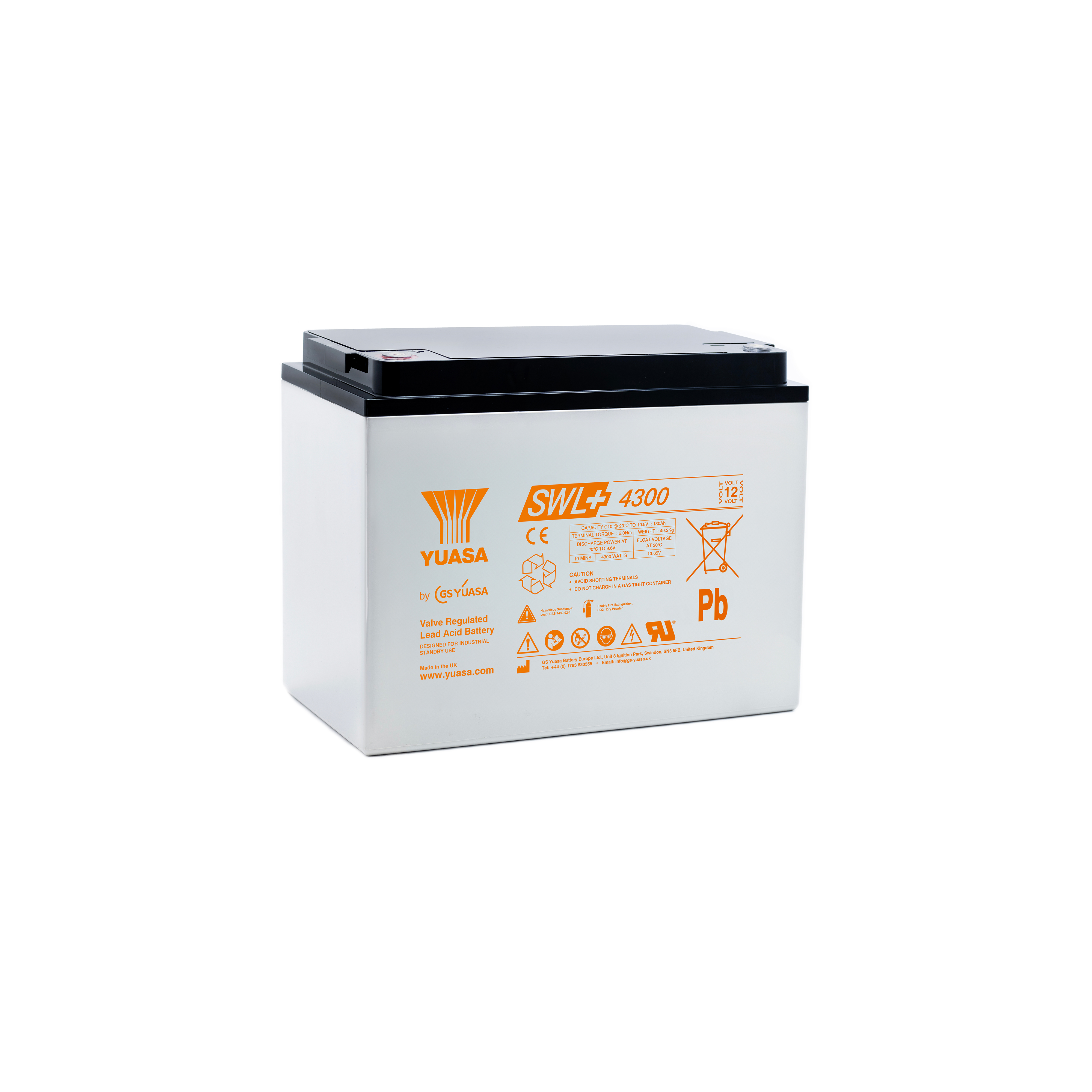 Yuasa SWL+4300 Industrielle VRLA-Batterie – 12V / 140Ah (Max Performance)