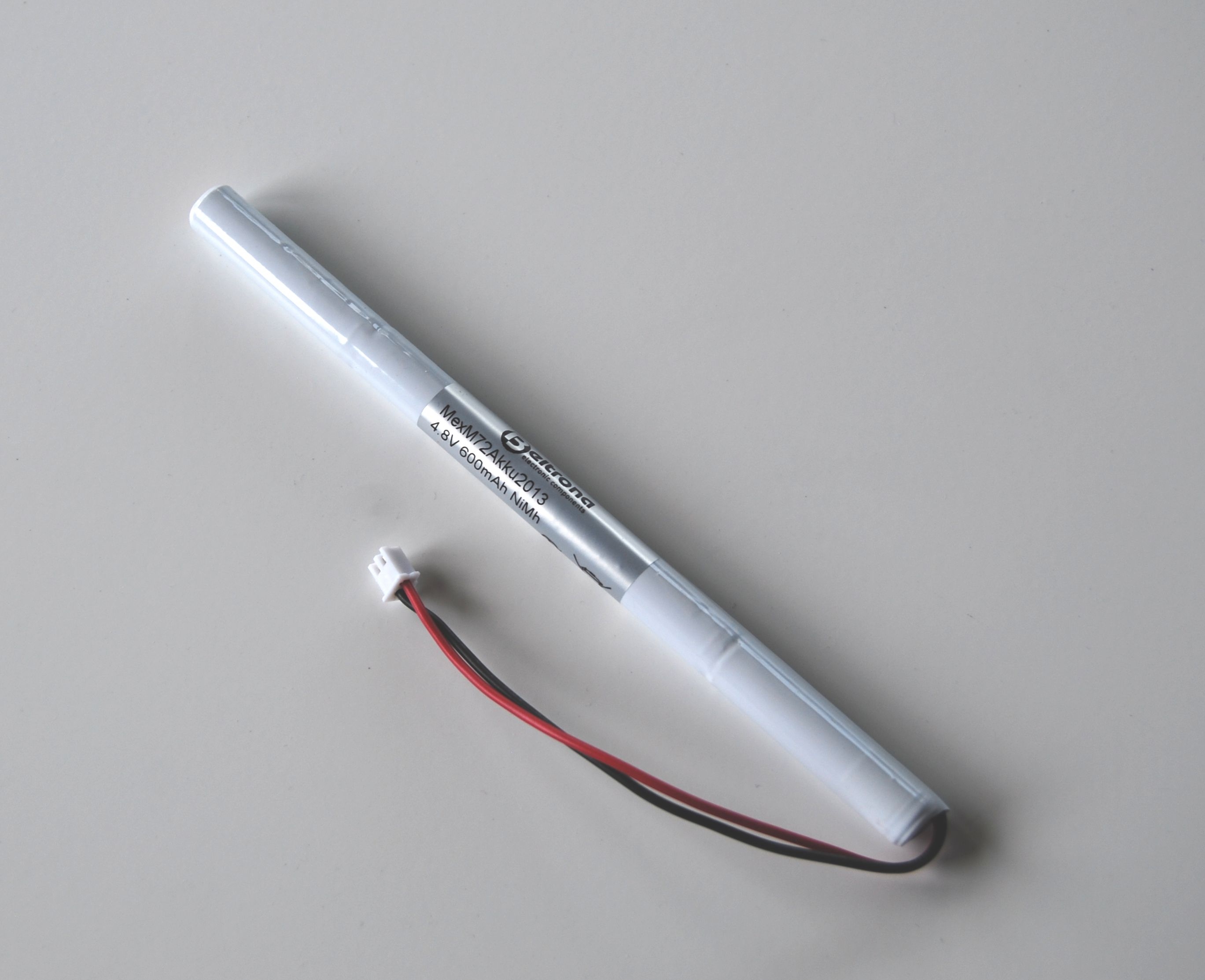 Ersatzakku für Mexcel Notleuchten-Serie M72 NiMH AAA 4,8V 600mAh Beltrona 4er-Säule AAA mit Kabel und JST Stecker