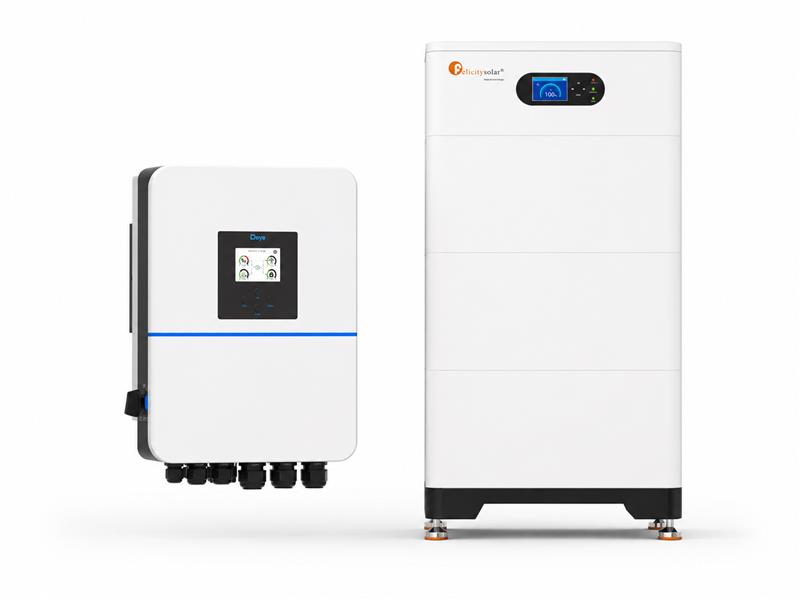 Hochvolt PV-Set bestehend aus: Deye SUN-10kW 3Phasen Hybrid-Wechselrichter & Felicity FLH96050SG01 Batteriespeicher mit 15,36kWh