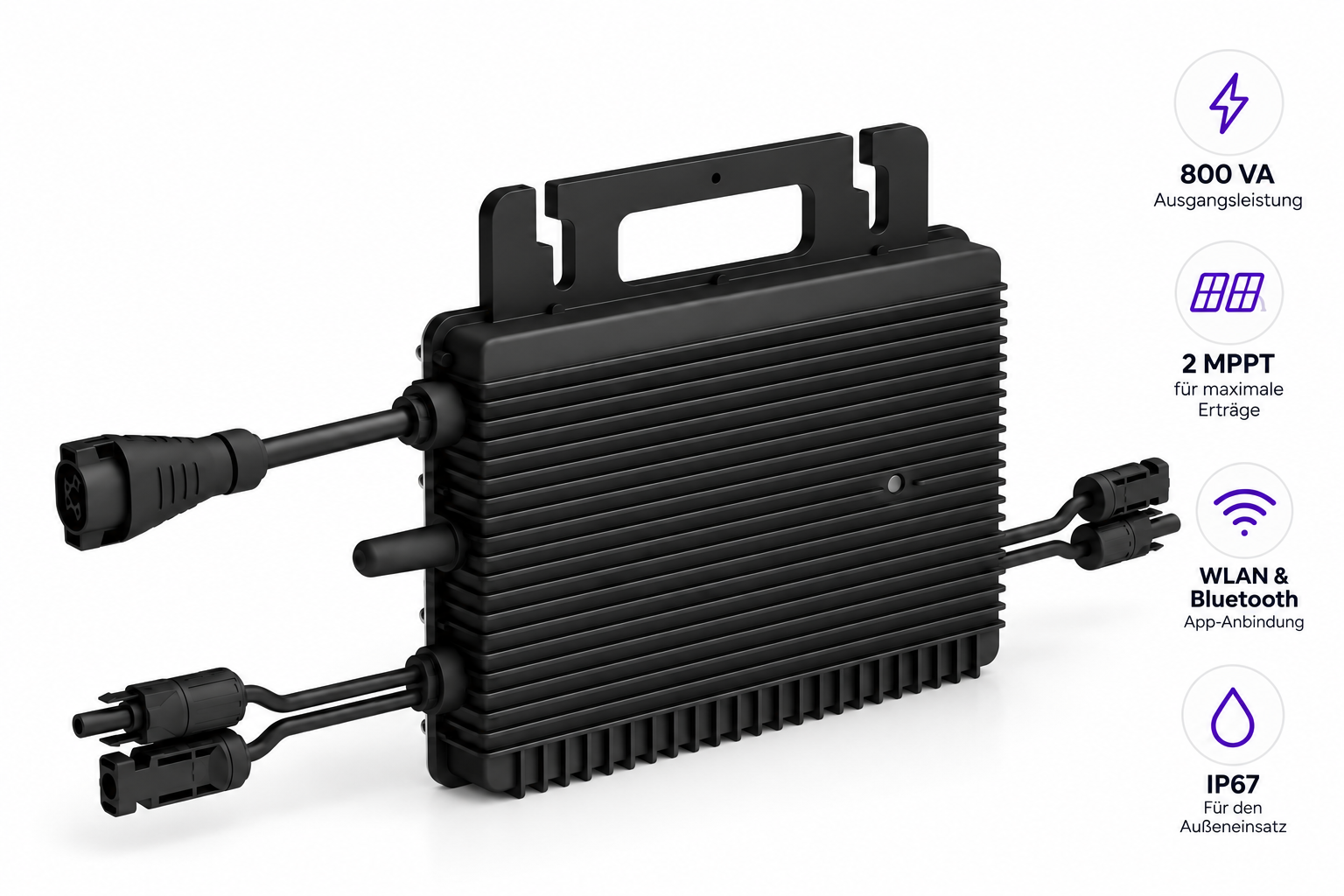Hoymiles HiFlow 800 Pro HMS-800-2WB Mikrowechselrichter 800W   WLAN & Bluetooth  2 MPPT