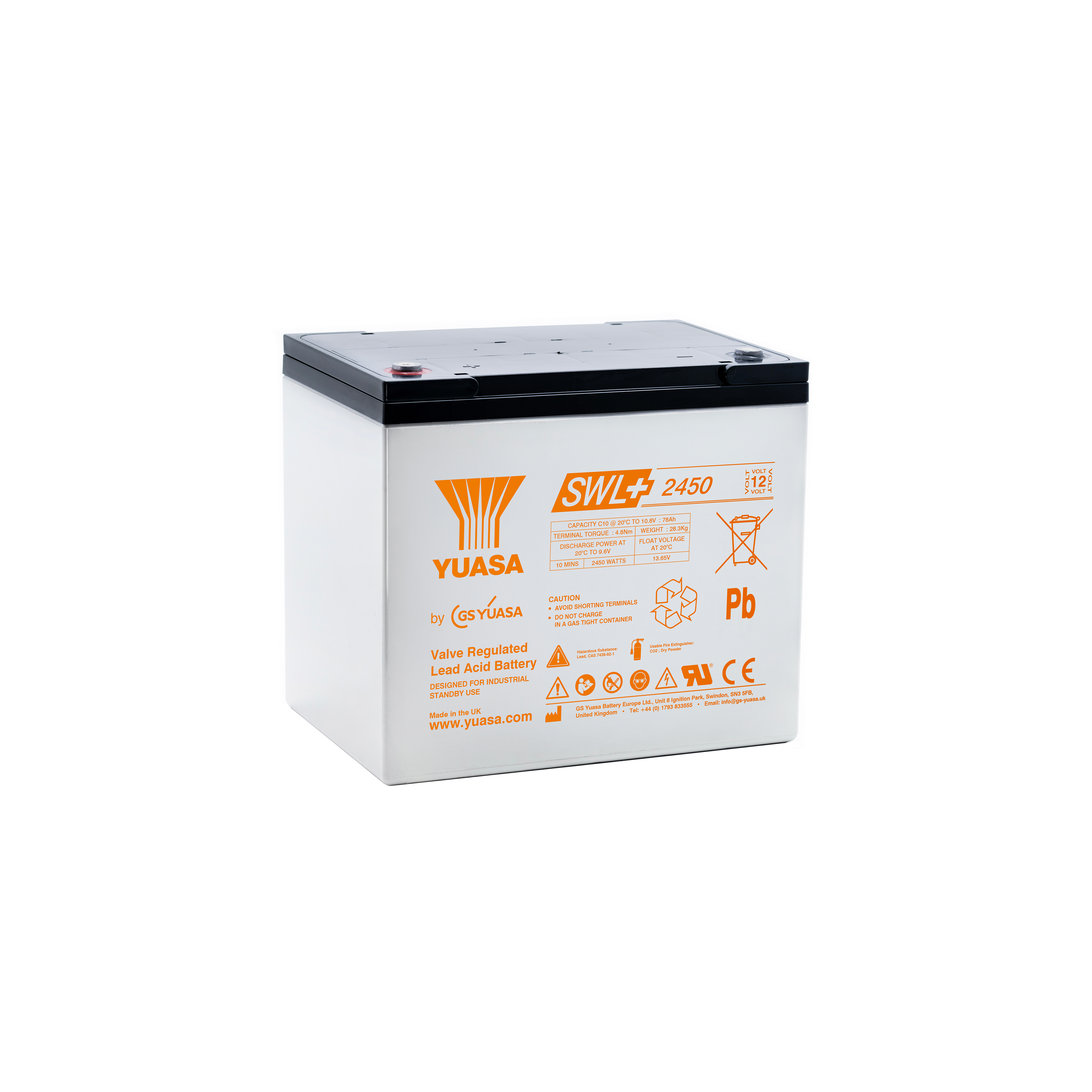 Yuasa SWL+2450 Industrielle VRLA-Batterie – 12V / 80Ah (High Rate Performance)