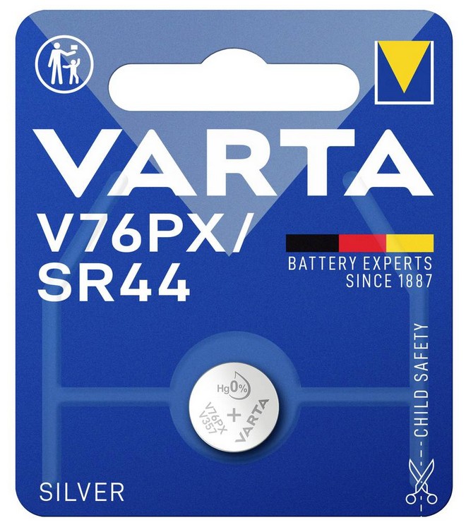 Varta Silberoxid Photobatterie V76PX / SR44 1,55V (Einzelblister)