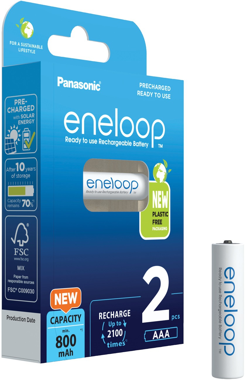 Panasonic Eneloop BK-4MCDE 2er-Blister – Langlebige AAA-Akkus im Karton