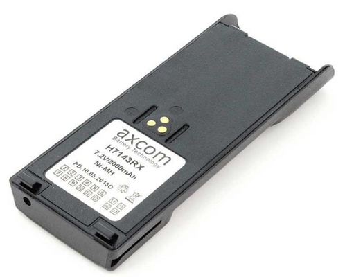 Funkgeräteakku wie Motorola FuG11B, NTN7143, NTN7144 schmale Ausführung Nennspannung: 7,2 V Nennkapazität: 2.000 mAh System: NiMH passend für Motorola GP900, GP1200, HT1000, HT6000, JT1000, MT2000, MT2100, MTS2000, MTS2010, MTS2013, MTX8000, MTX9000, HAT1