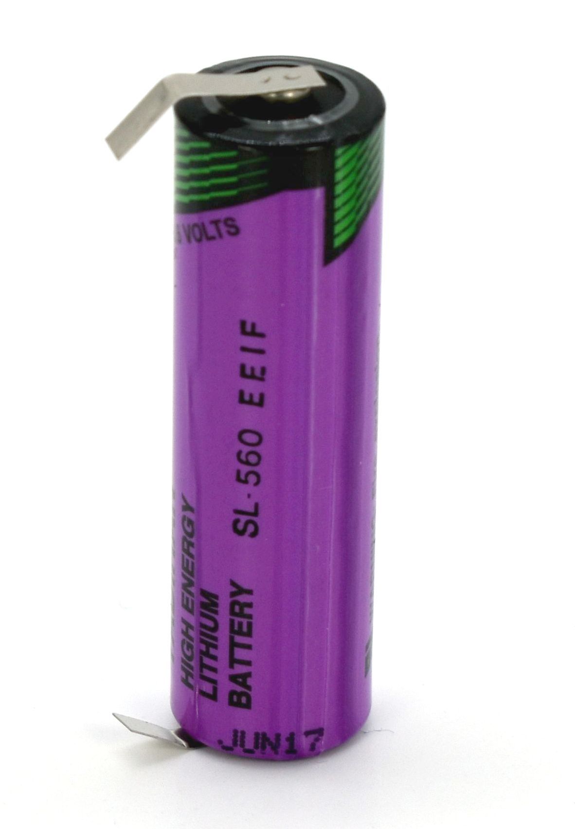 Tadiran SL-560T high-temperature lithium AA battery, 3.6 V and 1.7 Ah ...